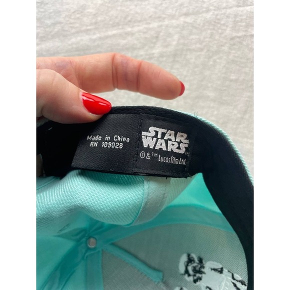 Star Wars Stormtrooper Snapback Cap Hat One Size Teal Blue Movies Lucasfilm - Picture 4 of 4